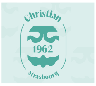 a logo for a pastry shop named "christian" in Strasbourg