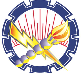 a logo for a company that is selling a torch