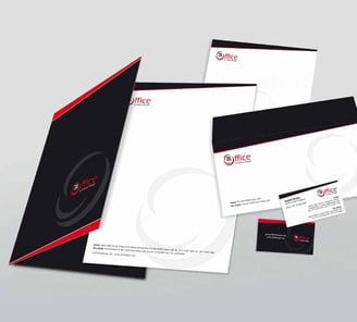 stationery, business cards, letter head, folder