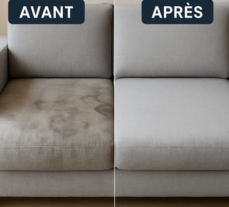 nettoyage d'un canapé à Rennes Photo Avant/Après