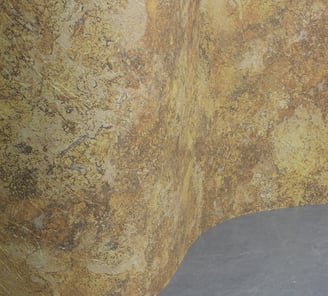 Sinoflexistone sheet mimicking the corten steel effect, providing a durable and artistic touch 