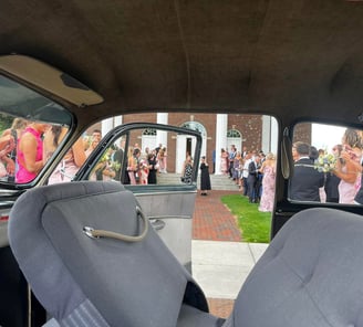 Getaway cars make a grand anchor and sanctuary to the getaway moment.