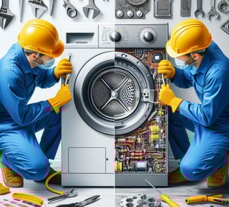 commercial washing machine is fixed by technician in Charlotte