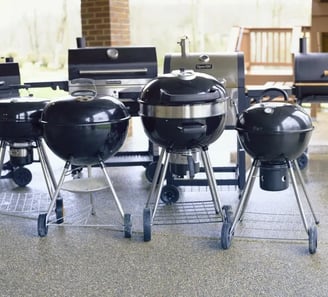 Traditional barbecues in different sizes