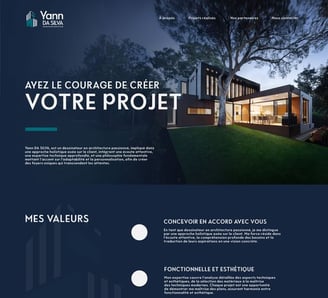 Réalisation : web design Yann DA SILVA dessinateur en architecture - Amy Atelier Graphique