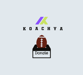 a football ball going through a donation box