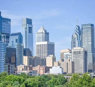 Daytime View of the Philadelphia skyline