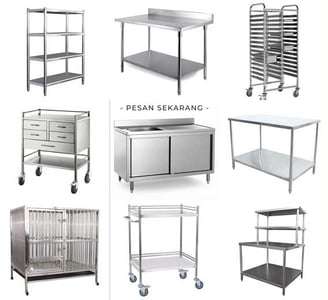 perabot, furnitur stainless, steling, meja, kursi, steling, rak, kandang, troli, tempat tidur
