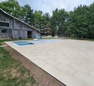 Custom inground pool patio installation