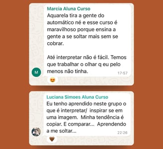 depoimentos de alunas