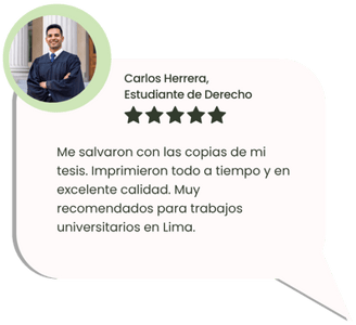 Opinión de estudiante sobre copias académicas en Lima con Peruimpress