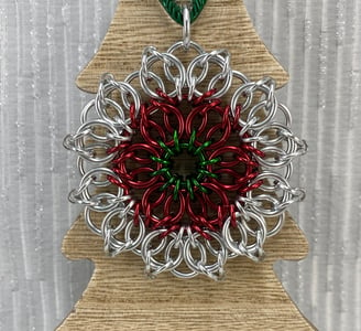 Christmas Ornament crafted from chain maille ( chainmaille )