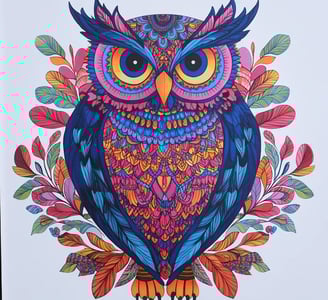 Mooie kleurplaat van een Uil Mandala
