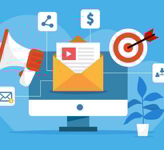 Email campaign and marketing illustration