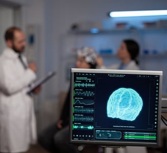 a man in a lab coat and a woman in a lab coat