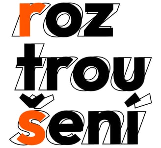 Logo roztroušení, černo oranžové
