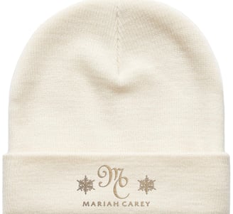 Mariah Carey Official Time Tour Merch Christmas Cream Beanie