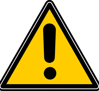 a yellow warning sign with a warning sign