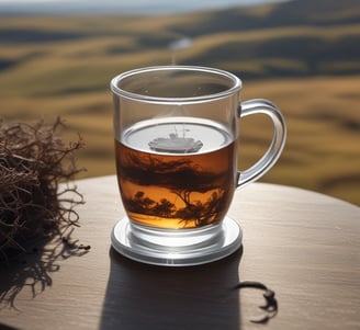 closeup photo of green ceramic cup with tea