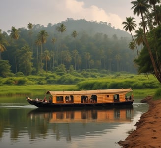 A small vehicle is piled high with rental bicycles, which have a yellow and black color scheme. The vehicle is traveling on a city street with a colorful archway in the background and a few people walking and riding bikes nearby.