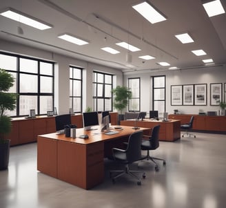 A modern skyscraper with a unique angular design features reflective glass panels. The name 'King & Spalding' is prominently displayed at the top, and another building’s silhouette is visible in the reflection. The blue sky and some thin clouds are visible in the background.