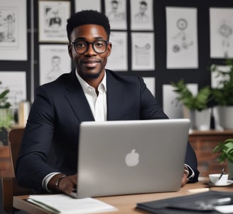 a man in a suit and glasses sitting at a desk