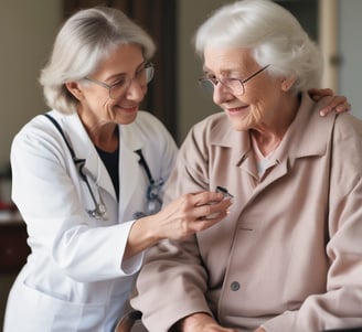 A stethoscope is arranged on a textured background in the shape of a heart next to a paper cutout of a red heart. The stethoscope's tubing forms a circular loop, with the chest piece near the red heart paper. The background has a stone-like appearance, adding contrast to the black tubing and bright red heart.