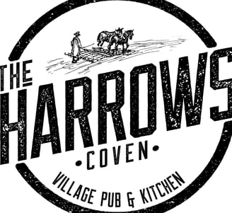 the harrows tavern's logo on the front of the tavern