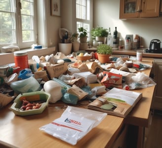 a table with a bunch of food on it