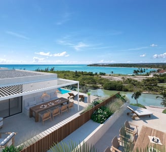 a house with a view of the ocean