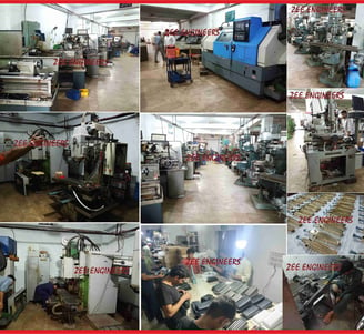 a variety of machines and machinery in a factory