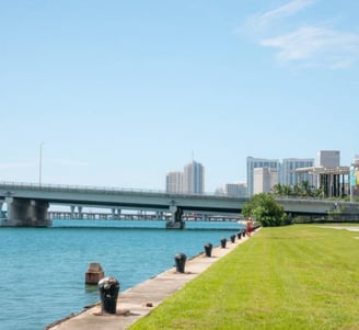 urban bayside seawall