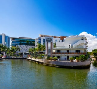 miami seawall waterfront with water