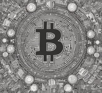 Three cryptocurrency coins on a wooden surface include Ethereum in the center, surrounded by Bitcoin coins. The coins are metallic with detailed engravings and symbols characteristic of blockchain technology.
