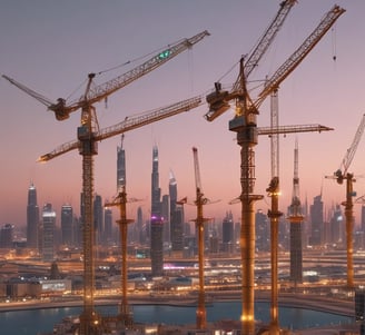 A crane that is standing in the air