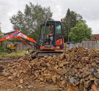Groundwork contractor working on commercial project