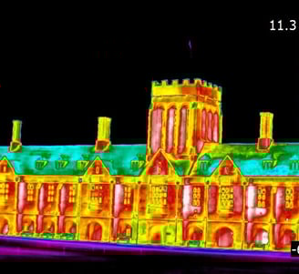 a thermal image of a building
