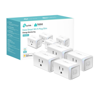 Kasa Smart Plug 4-pack with Wi-Fi control and packaging