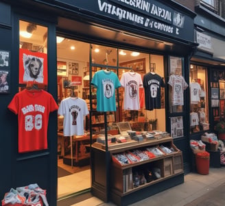 A well-organized store interior with neatly arranged products. Various home goods and decorations are displayed, including kitchenware, artificial flowers, and textiles. Shelves are filled with neatly stacked items, and the store is brightly lit with natural and artificial light.