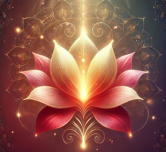 a beautiful flower with a bright yellow and red background