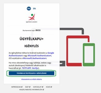 Ügyfélkapu+ regisztráció 5. lépés