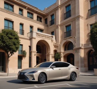 a car parked in front of a building