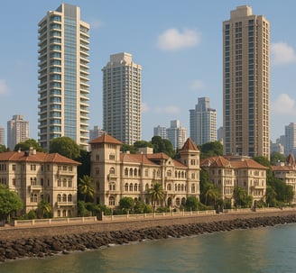 a large building with a boat in the water