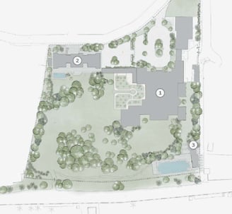 drawing of floorplan of Villa El Rincon estate