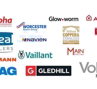a variety of logos and logos on a white background