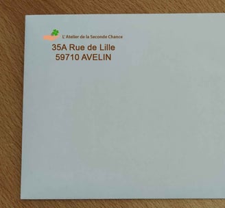 Enveloppe avec un adresse personnalisé