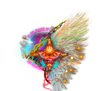 a colorful bird with a colorful feathered headdress