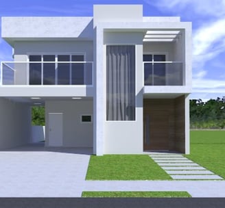 uma casa moderna com uma arquitetura moderna