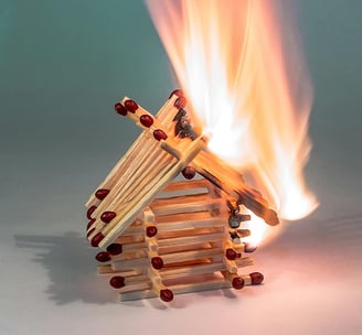 Matches on fire