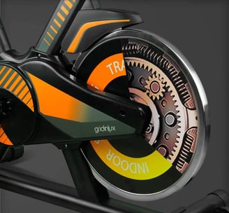 a bicycle with a clock on the front of it